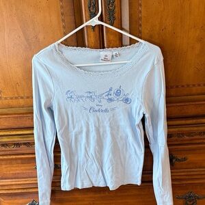 Disney Cinderella Pale Blue Lace-Trim Long Sleeve Tee